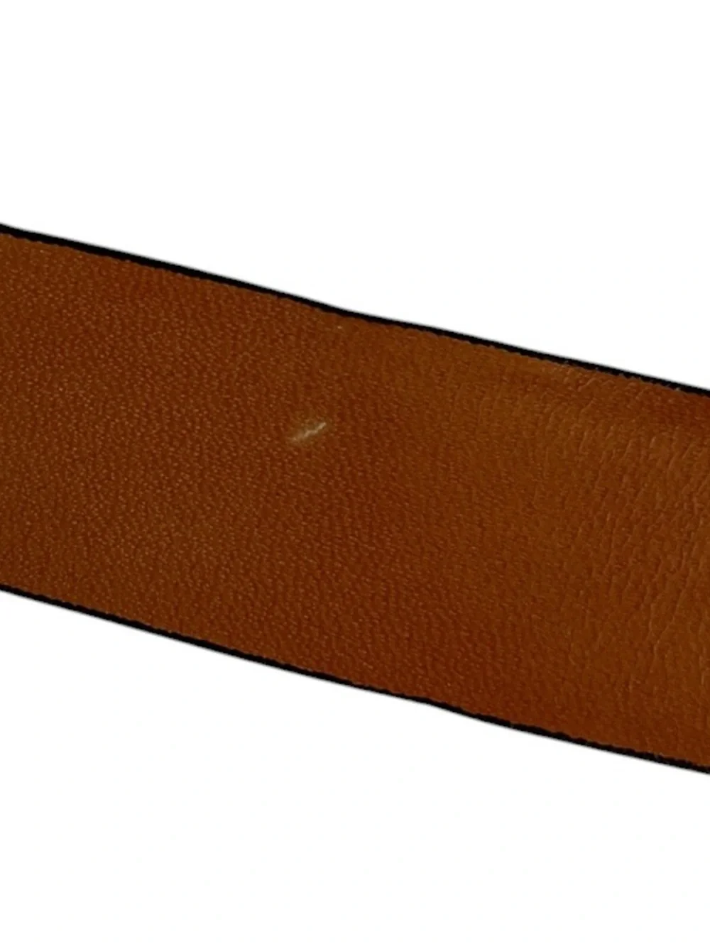 RLM STUDIO Earthy Brown Matte Leather Belt Goldtone Swirl Buckle Size Large